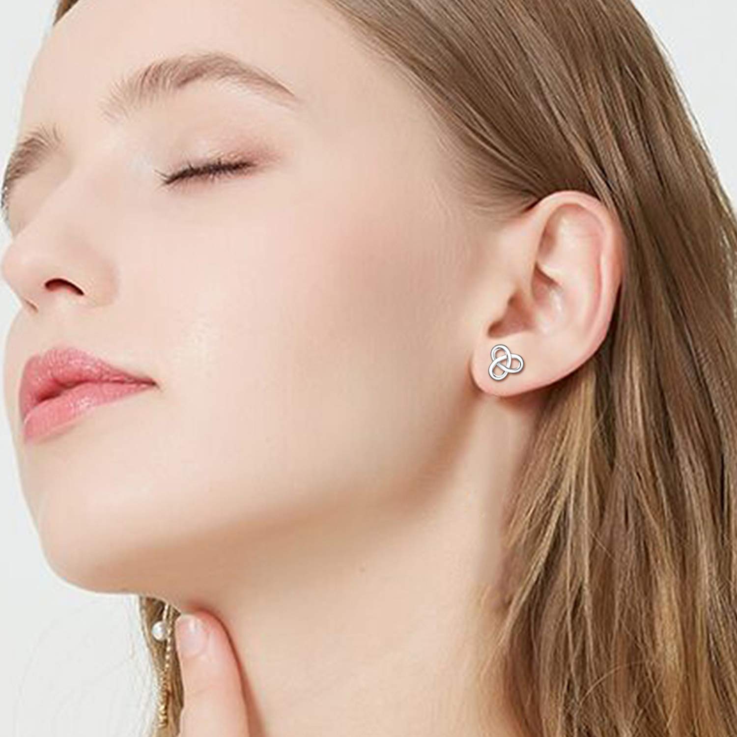 Sterling Silver Earrings for Women - Heart Celtic Love Knot Cross Triangle Vintage Stud Hypoallergenic Jewelry | Perfect Birthday Gift for Her, Anniversary Present, Valentine's Day & Everyday Wear