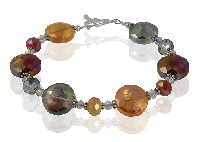 Elegant Autumn Crystal Glass Beaded Bracelet for Women - Boho Chic Handmade Jewelry Gift for Fall Parties, Weddings & Everyday Wear