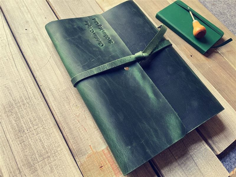 Premium Refillable Green Leather Journal for Writing, Sketching & Note Taking - Perfect Gift for Writers, Artists & Students