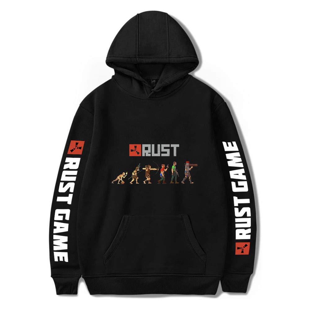 Unizka Rust Game Hoodie - Casual Hip Hop Streetwear Pullover, Thin Tracksuit Sweatshirt for Gamers, Perfect for Gaming Nights and Urban Street Style