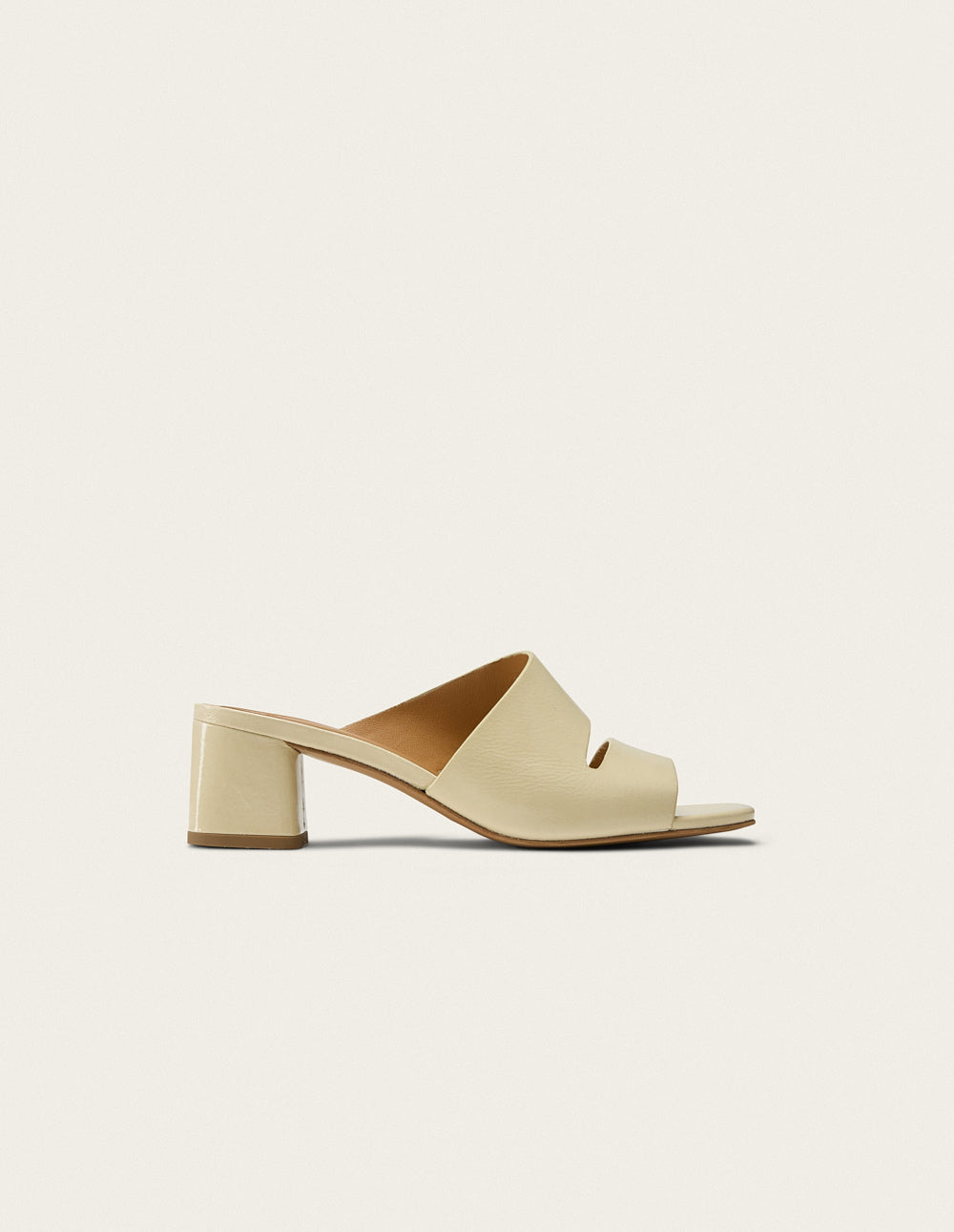 Fika Mules - Womens Folded Leather Slip-On Shoes in Ecru | Comfortable Casual Loafers for Work, Travel & Everyday Wear