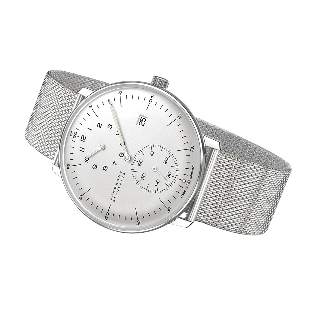 Max Bill Regulator 40mm Silver Dial Men's Watch on Stainless Steel Bracelet - Perfect for Business, Formal Occasions & Luxury Gift Giving