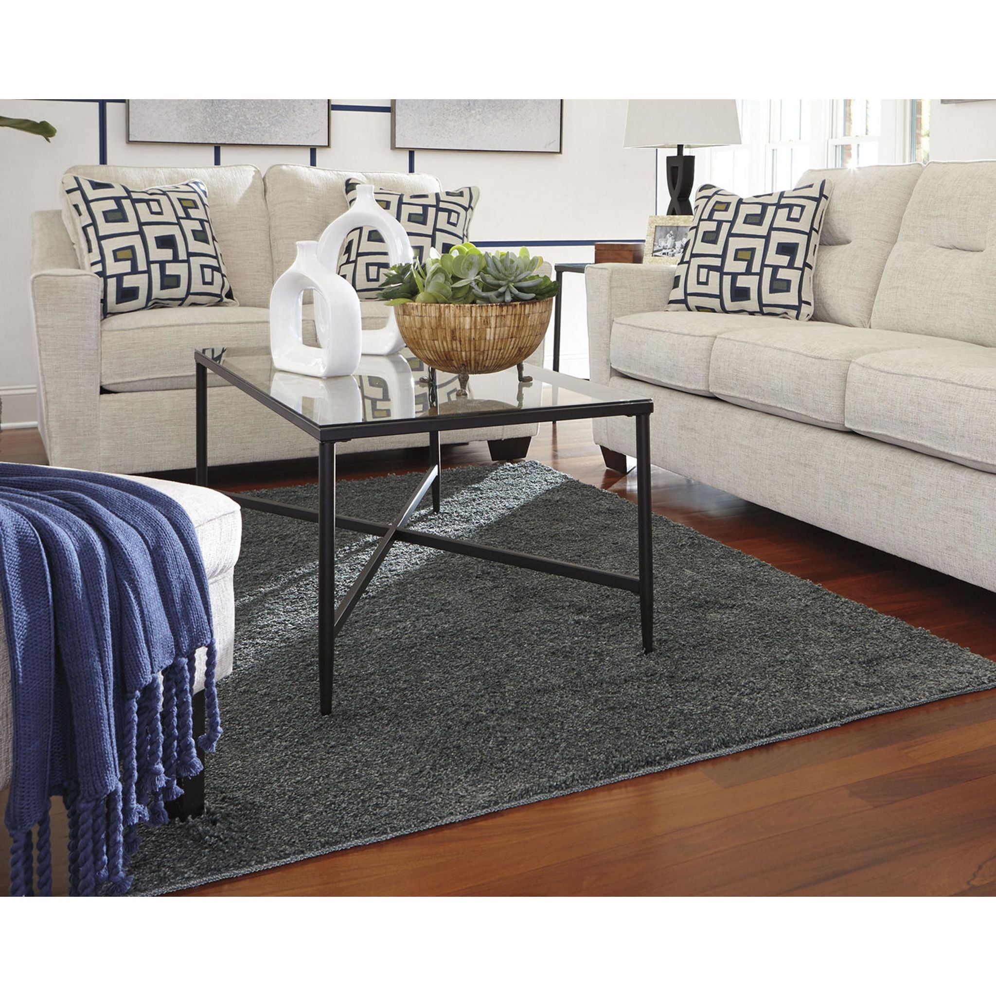 CACI Dark Grey 5x7 Area Rug - Soft Plush Living Room Rug, Bedroom Carpet, Home Decor for Cozy Spaces
