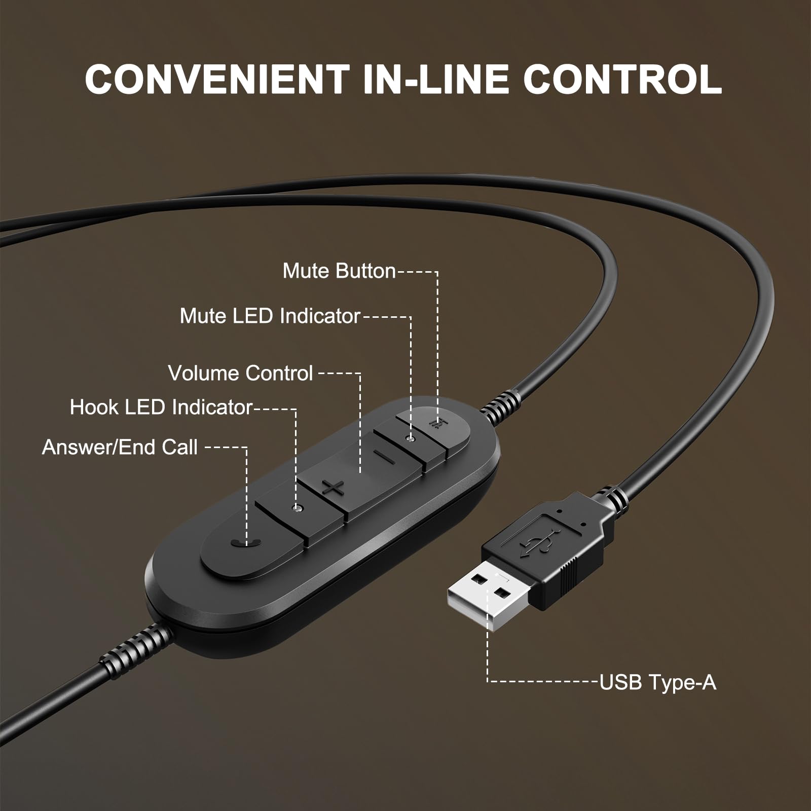 Single Ear USB Headset for PC - Lightweight Office Headset with Noise Cancelling Mic & Mute Button | Compatible with Teams, 3CX, Zoom | Perfect for Call Centers, Remote Work & Home Office (Y809BUC, Blue) | Ideal for Long Work Hours & Online Meetings