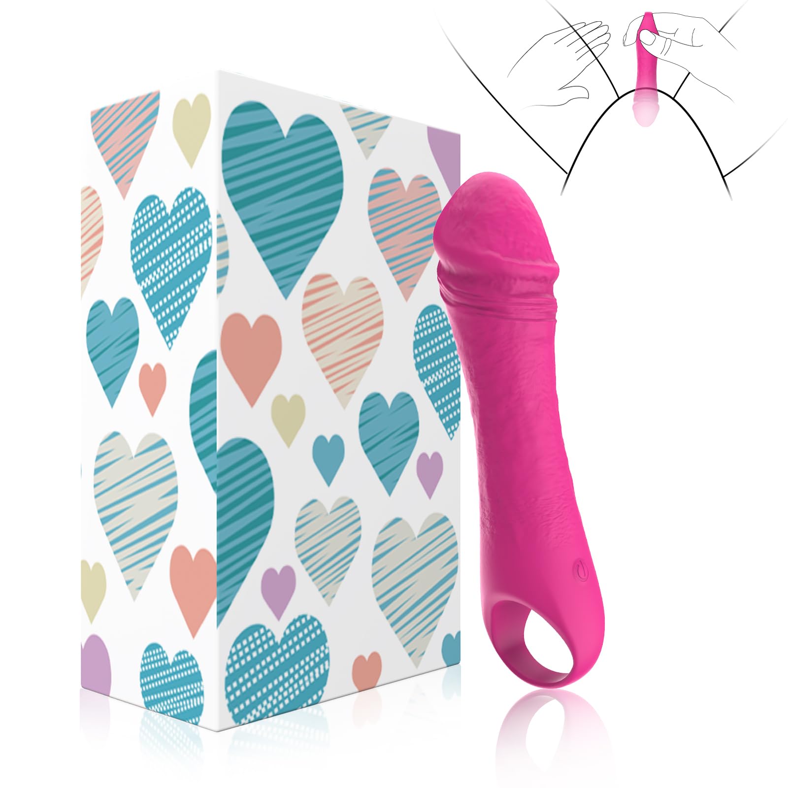 Mini Vibrator Dildo Sex Toy - Realistic Silicone Bullet Vibrator with 10 Powerful Vibration Modes, G Spot & Clitoral Stimulator for Women - Perfect for Solo Play & Couples Foreplay (Pink)