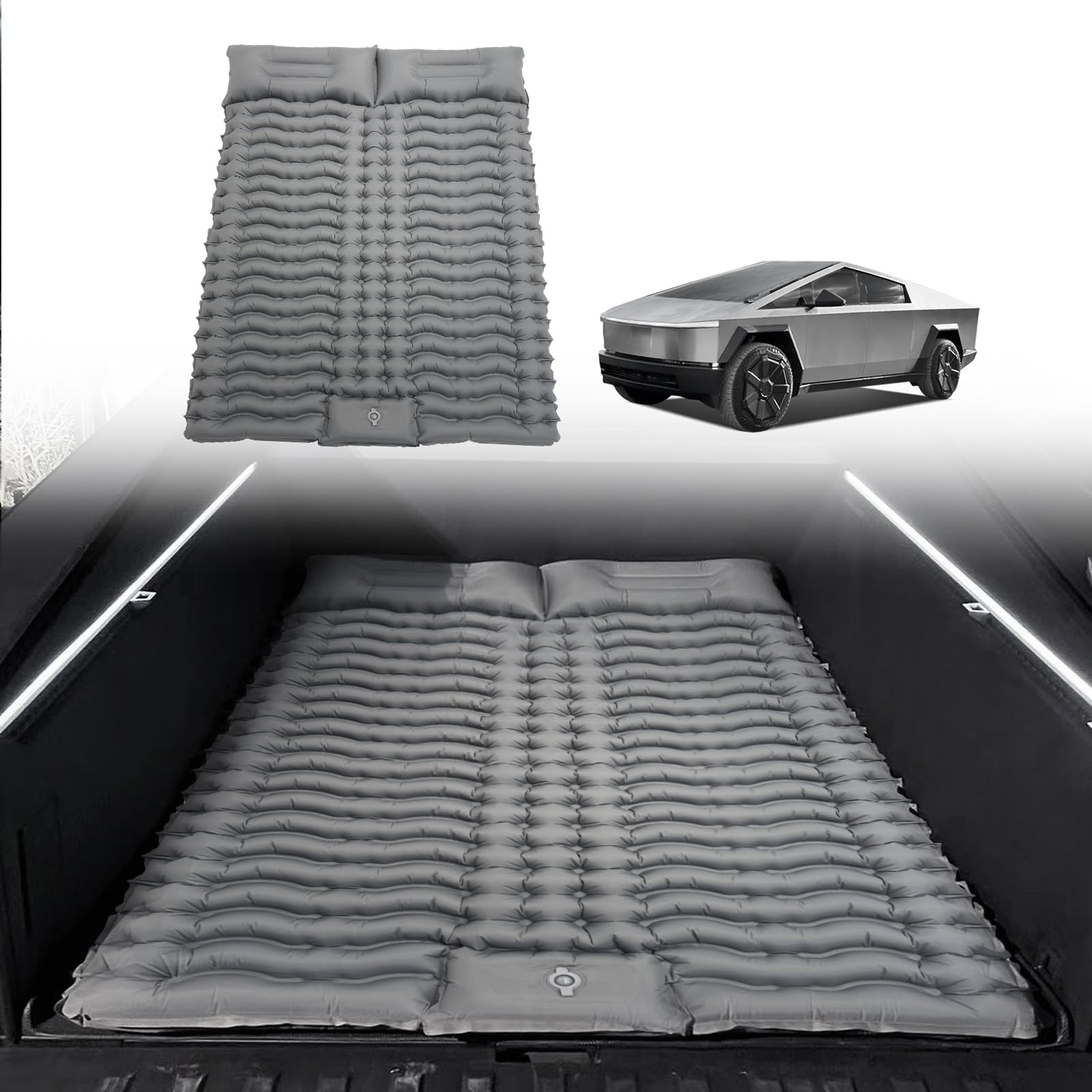 BestEvMod Truck Bed Air Mattress for Tesla Cybertruck 2023-2024 | Custom Fit Pickup Truck Accessories with Built-in Pump & Carry Bag | Camping, Travel & Outdoor Adventures Air Bed for Back Seat or Truck Bed