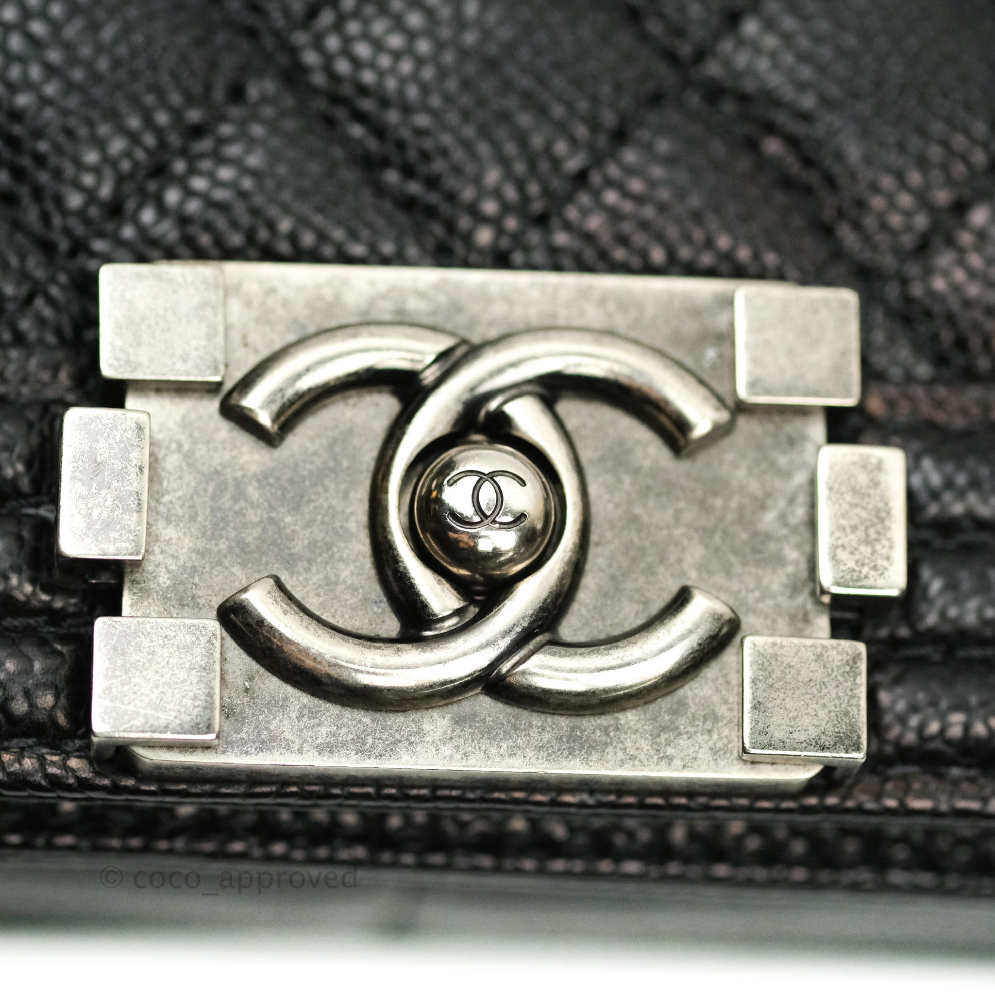 Chanel Boy Quilted Medium Handbag in Black Caviar Leather with Ruthenium Hardware - Luxury Crossbody Bag for Women, Perfect for Evening Events & Date Nights