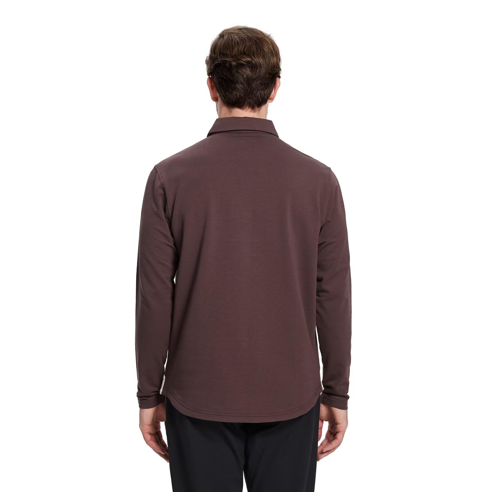 Men's Casual Cotton Blend Polo Shirts - Long & Short Sleeve with Pocket | Solid Color Drop Cut Collar Shirts for Work, Golf & Everyday Wear
