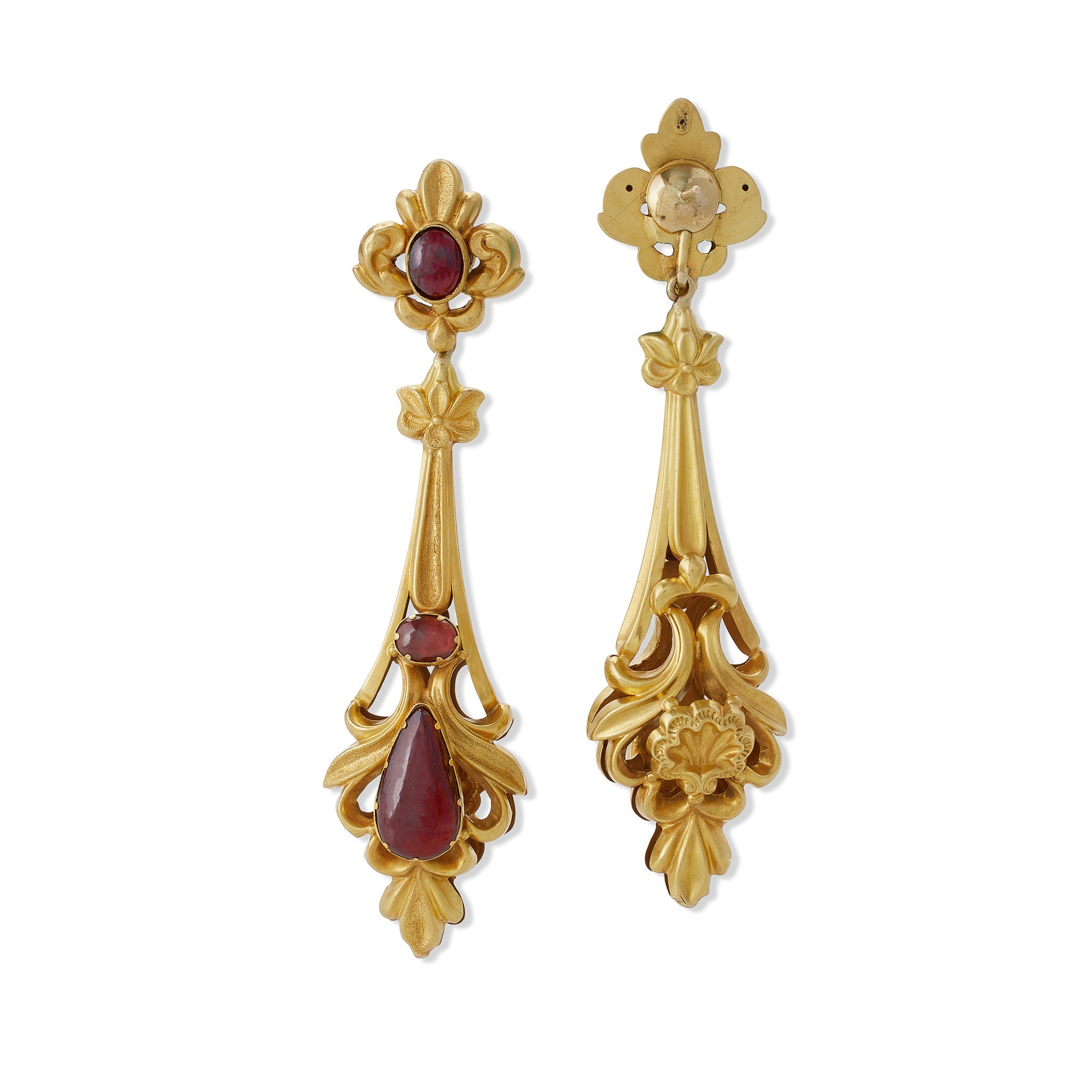 Genuine Garnet Cabochon Pendant Earrings and Necklace Set - Elegant Jewelry for Women, Perfect for Weddings, Parties & Gifts