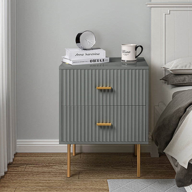 Modern Nightstand with Two Drawers - Nahuel Bedside Table with Optional Styles for Bedroom, Living Room & Guest Room - Sturdy Wooden End Table with Storage for Home Decor