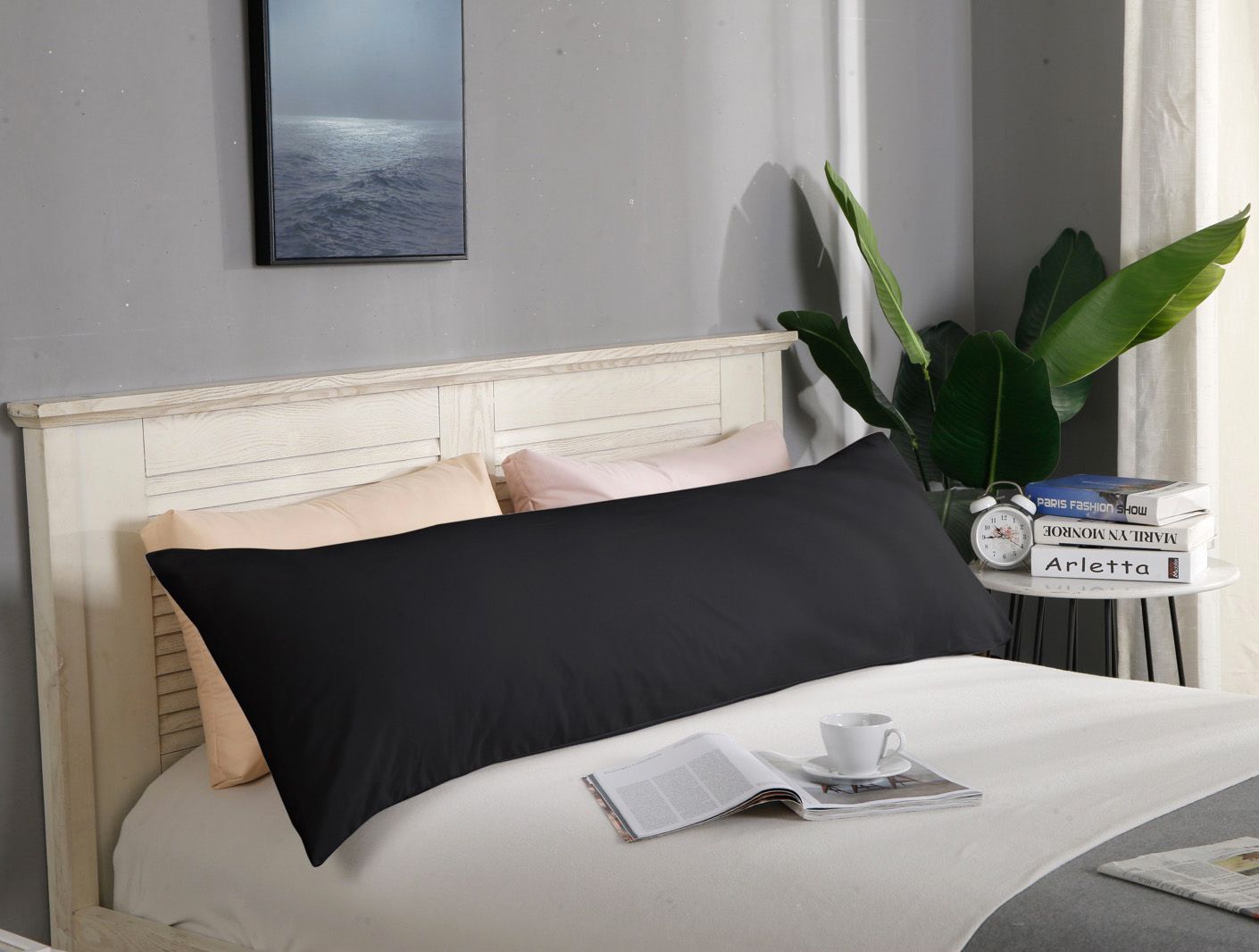 1000TC Premium Ultra Soft Body Pillowcase - Black - Luxury Bedding for Side Sleepers & Comfort Seekers - Perfect for Home, Dorm & Travel