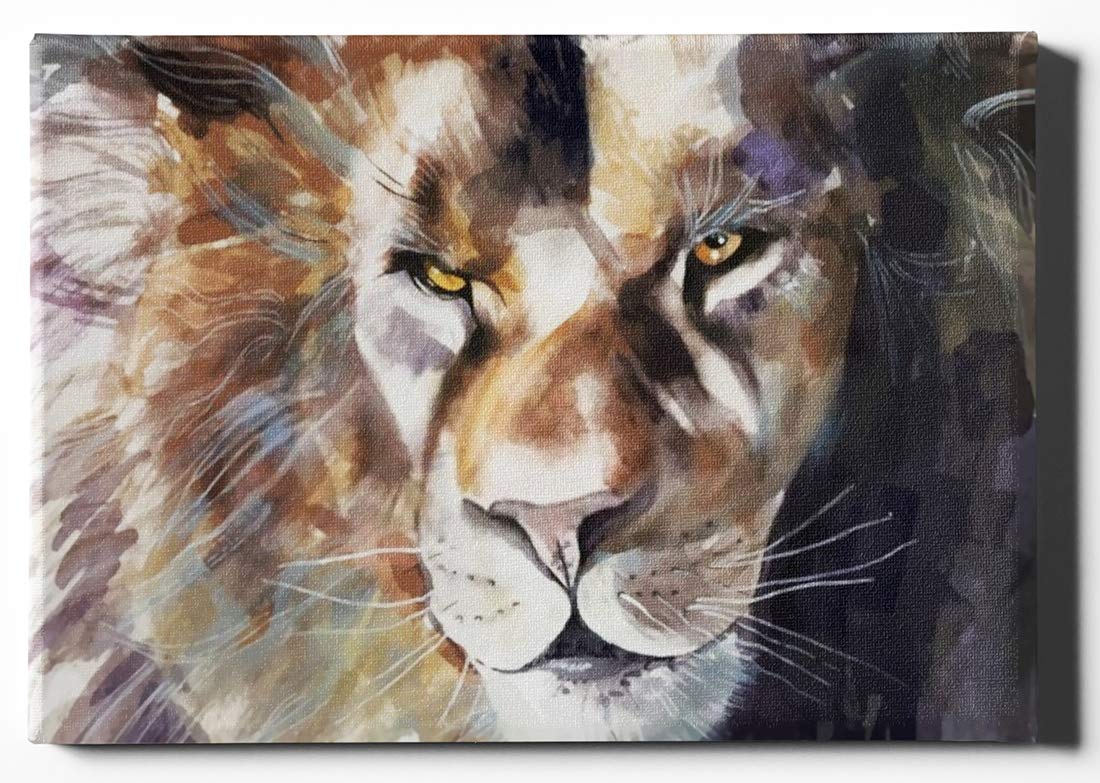 Premium Lion Head Canvas Wall Art - 48
