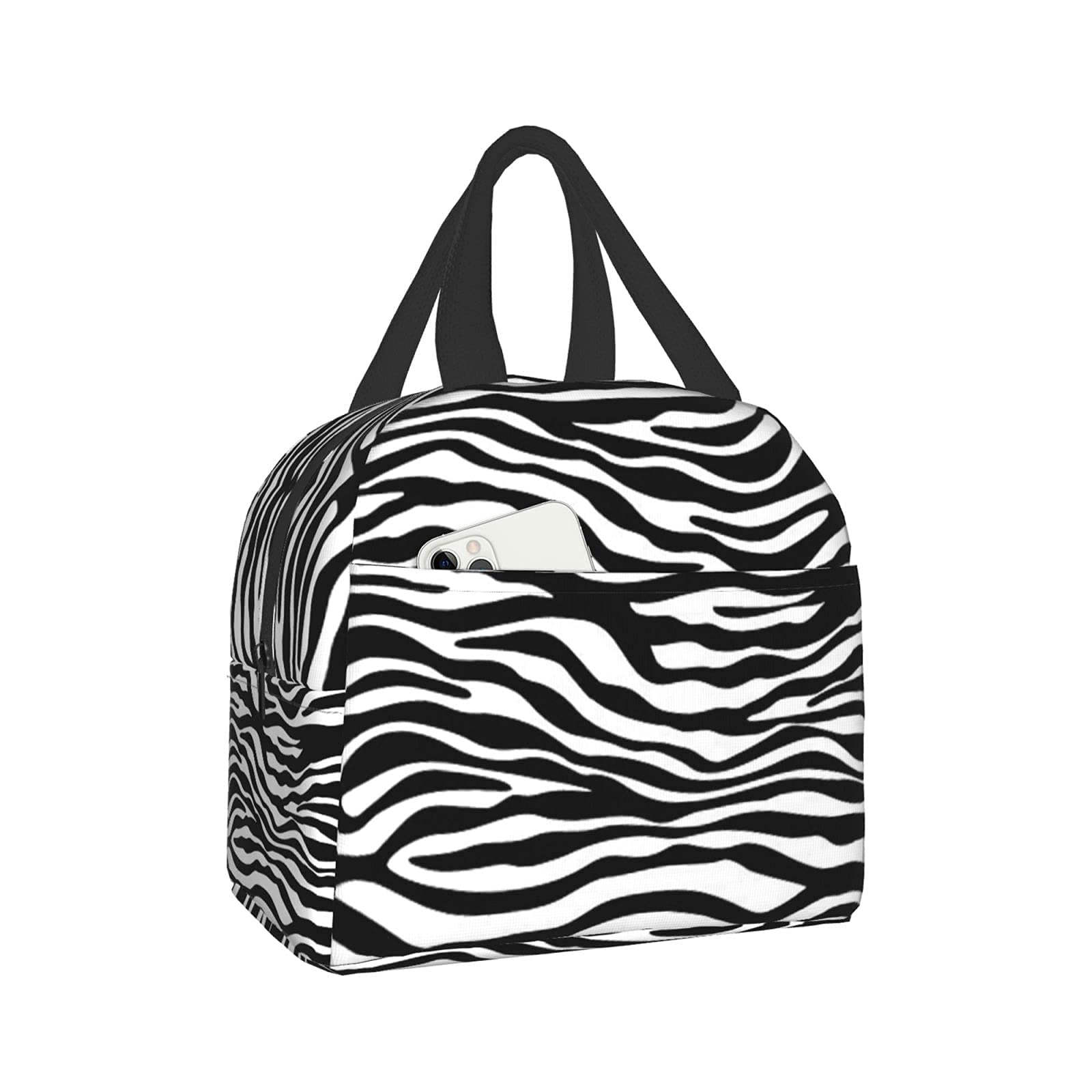 Zebra Print Insulated Lunch Bag for Work, School & Picnic
