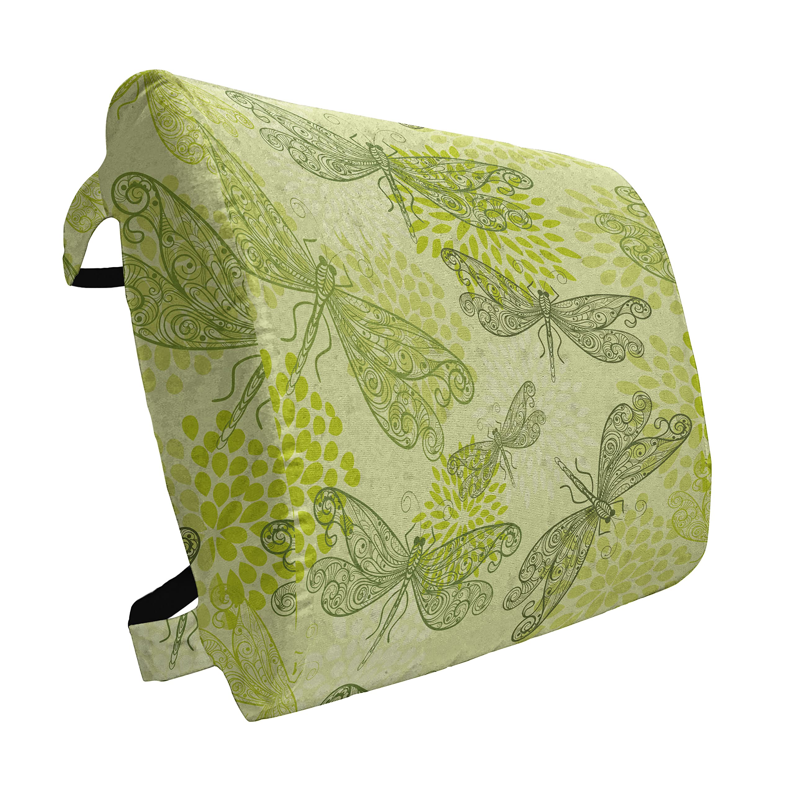 Ambesonne Dragonfly Lumbar Support Pillow - Floral Ivy Print Butterfly Design, High Density Foam for Office Chair & Car Seat - 14