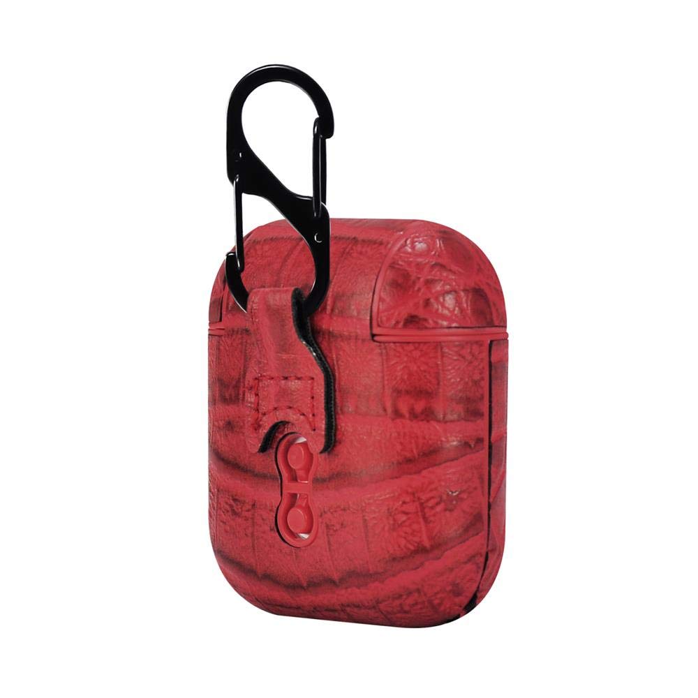 TerraTec AirBox Crocodile Red Apple AirPods Case - Premium Protective Cover for AirPods 1/2/3 & Pro - Stylish Durable Case with Perfect Fit (Use for Gym, Travel, Daily Protection)