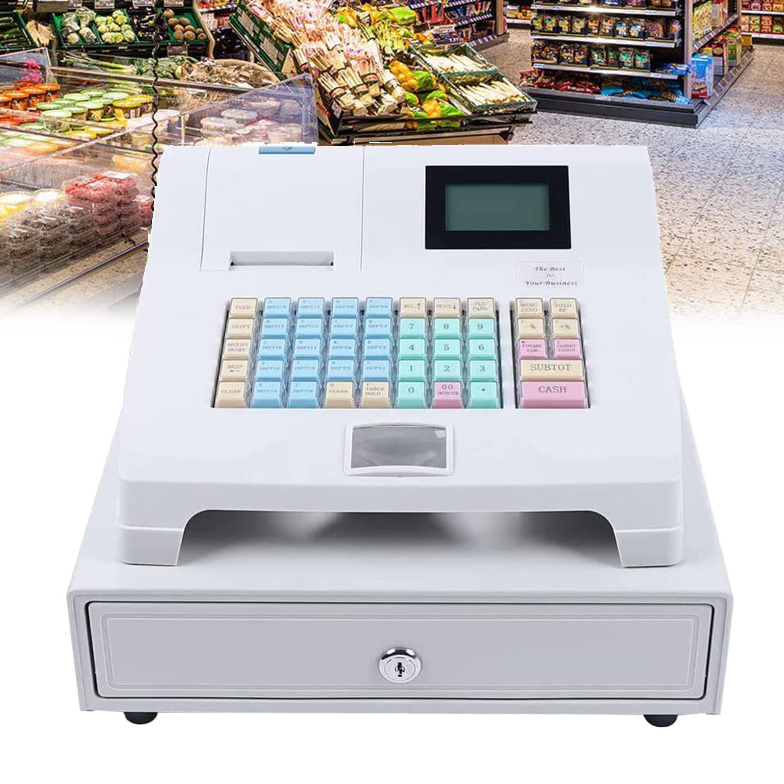 LINCYS 8-Digital LED Electronic POS System Cash Register with Thermal Printer & Removable Cash Tray - Commercial Cash Register for Small Business, Retail Stores & Restaurants | Ideal for Quick Checkout, Inventory Management & Sales Tracking