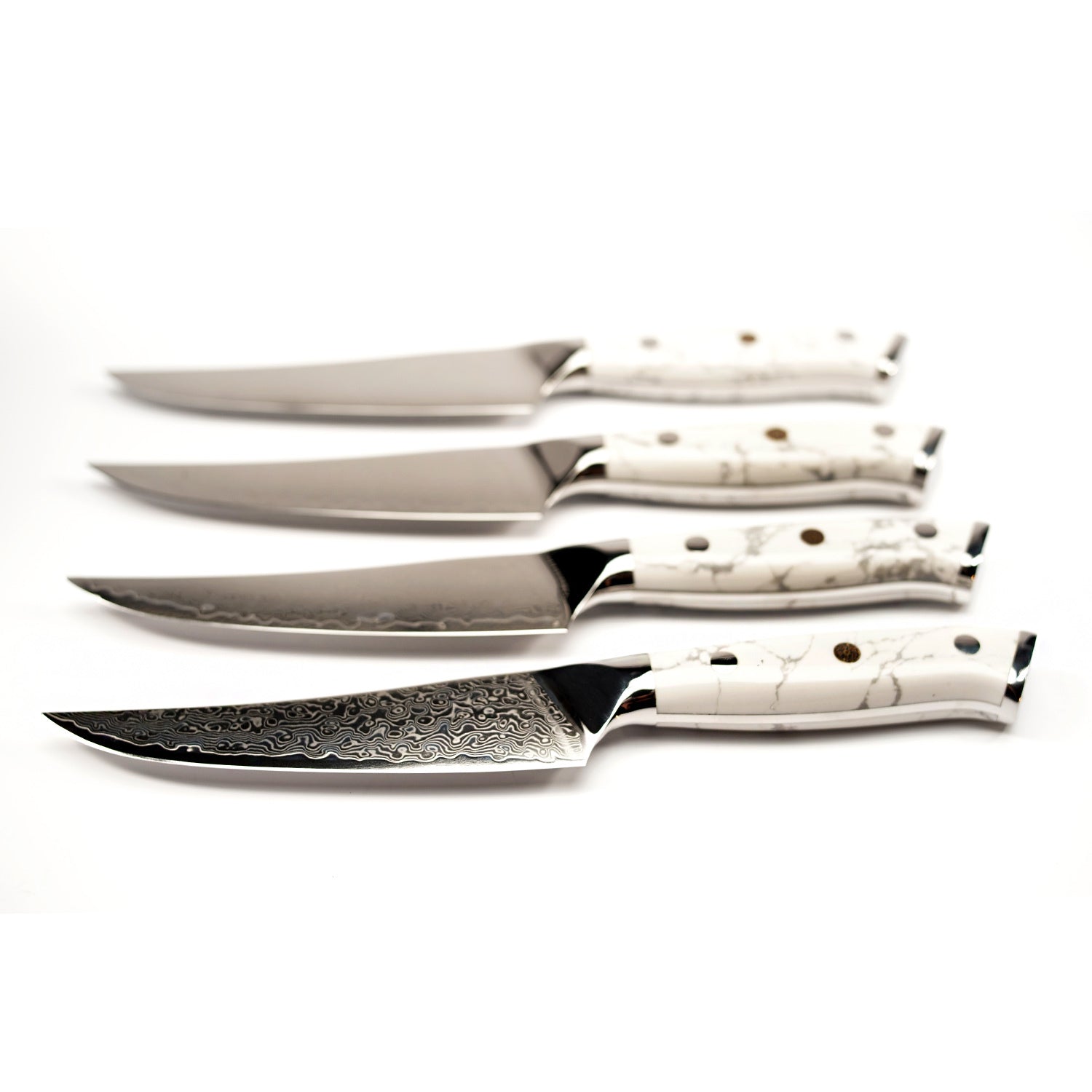 Premium Steak Knife Set with Marble Handle - 4-Piece for Fine Dining & Gourmet Cooking | Perfect for Restaurants, Dinner Parties & Home Chefs