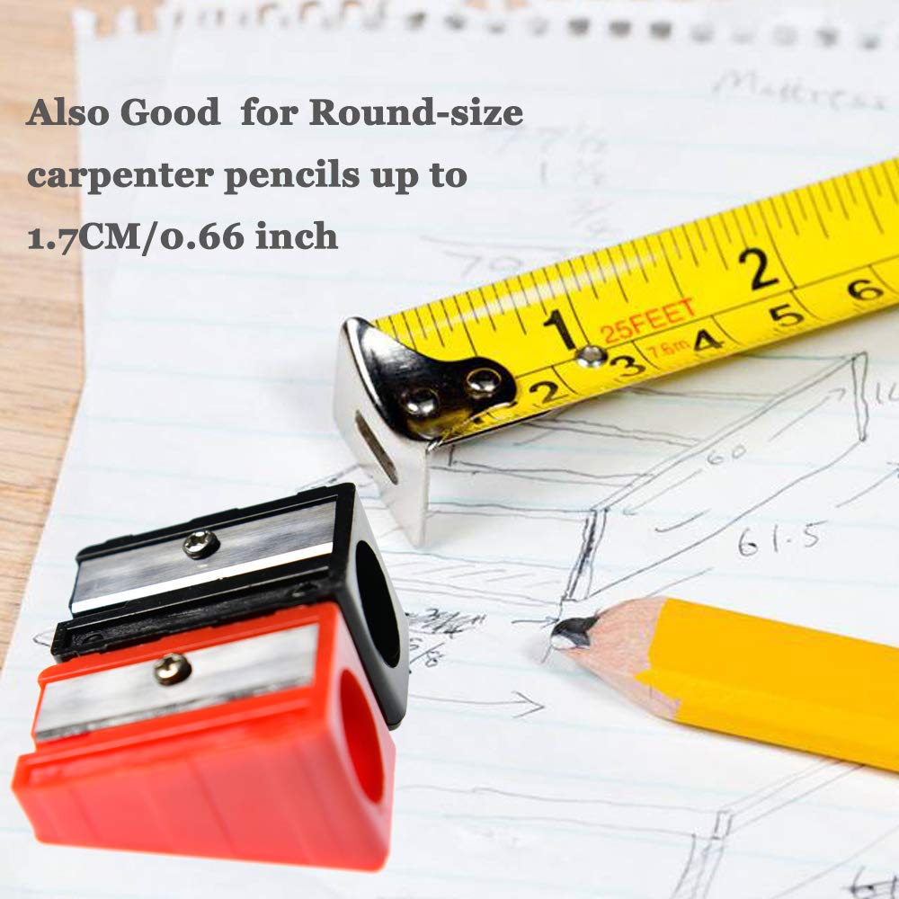 Premium Metal Blade Pencil Sharpener - 4-Pack for Carpenter Pencils, Jumbo Crayons & Golf Pencils | Handheld Woodworking & Office Tool for Artists, Students & Professionals