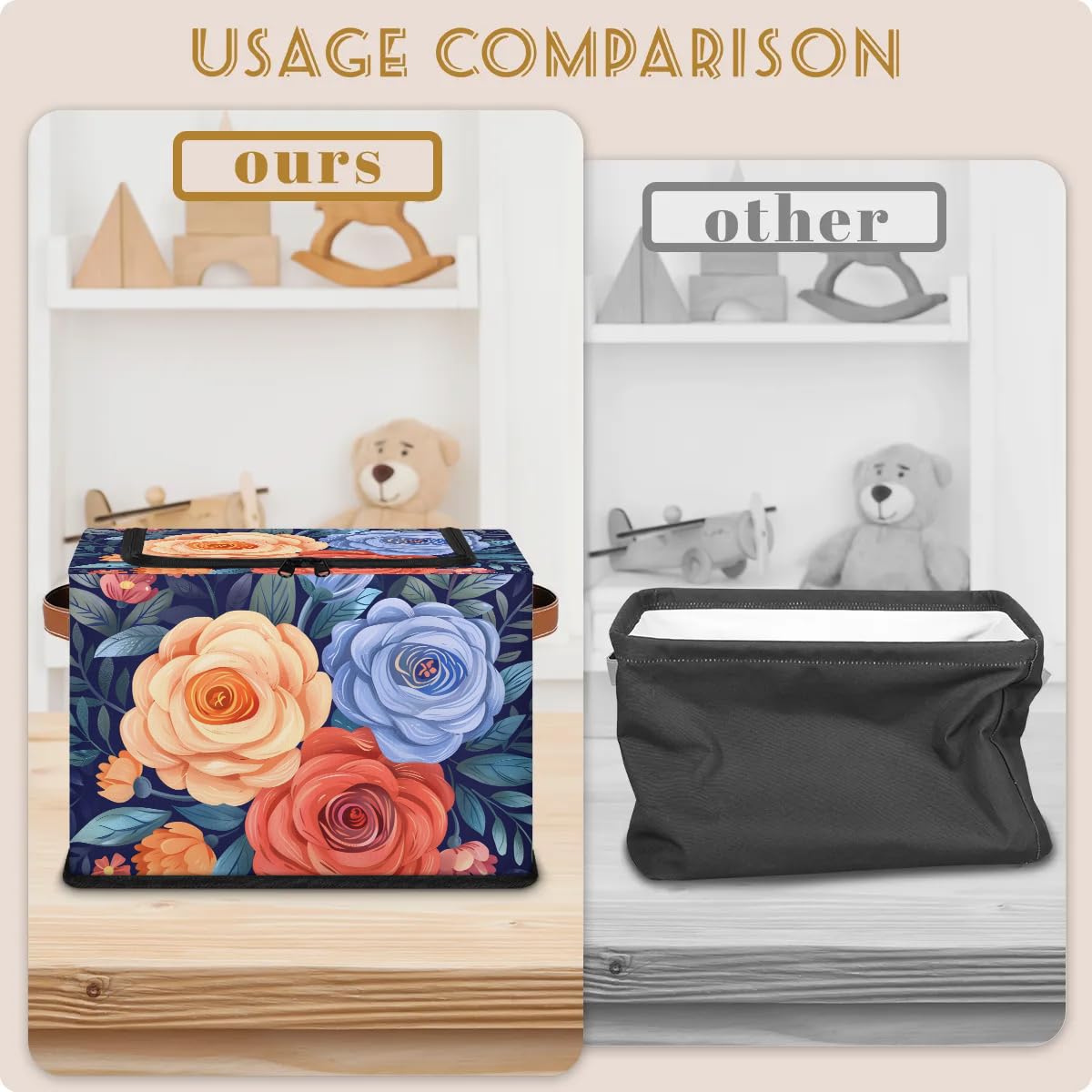 Waterproof Stackable Storage Bins with Zipper Lid - 2 Pack Closet Organizer Baskets with Metal Frame & PU Handles for Clothes, Toys, or Home Organization | Perfect for Bedroom, Nursery, or Office Storage