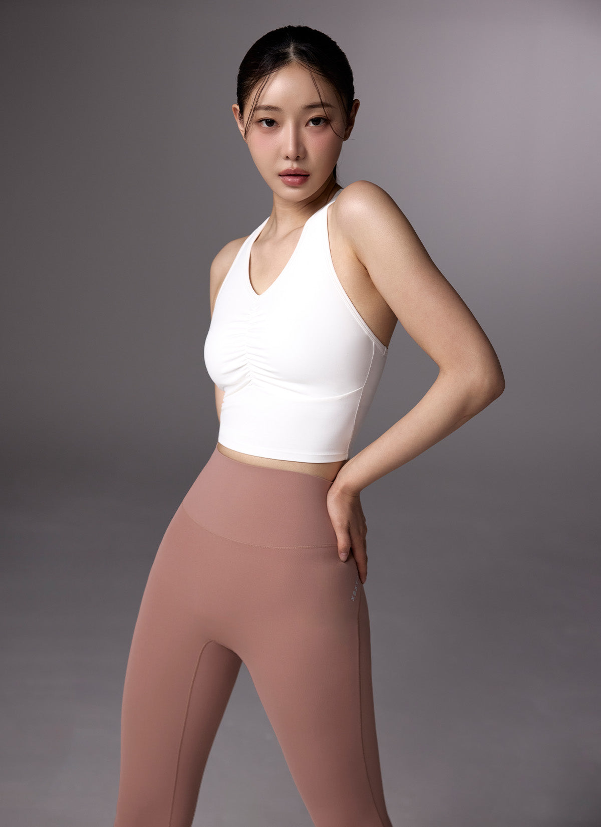 Black Label Signature Power Rise Shirring Crop Top - Women's Fashion Stretch Fit T-Shirt for Gym, Yoga & Casual Wear
