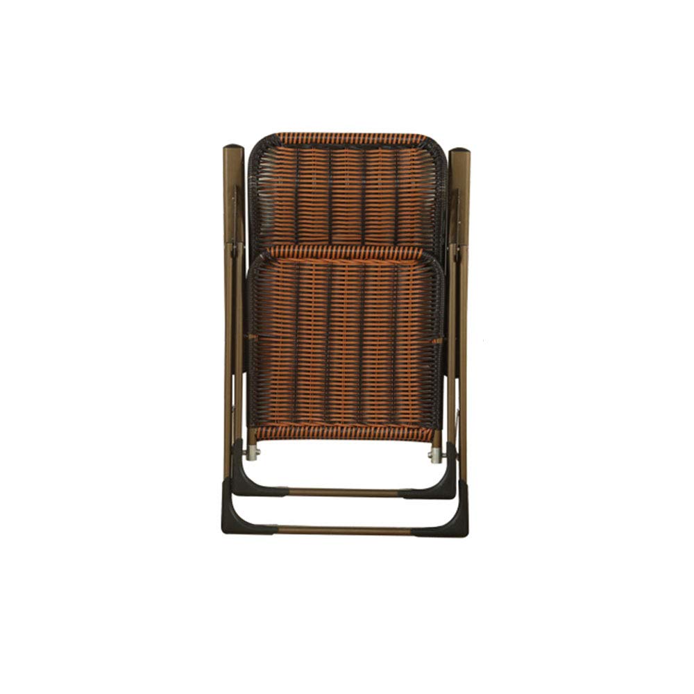 Foldable Recliner Chair with Bamboo Mat & Backrest - Portable Wicker Lounge Chair for Office, Living Room, Patio, and Summer Relaxation