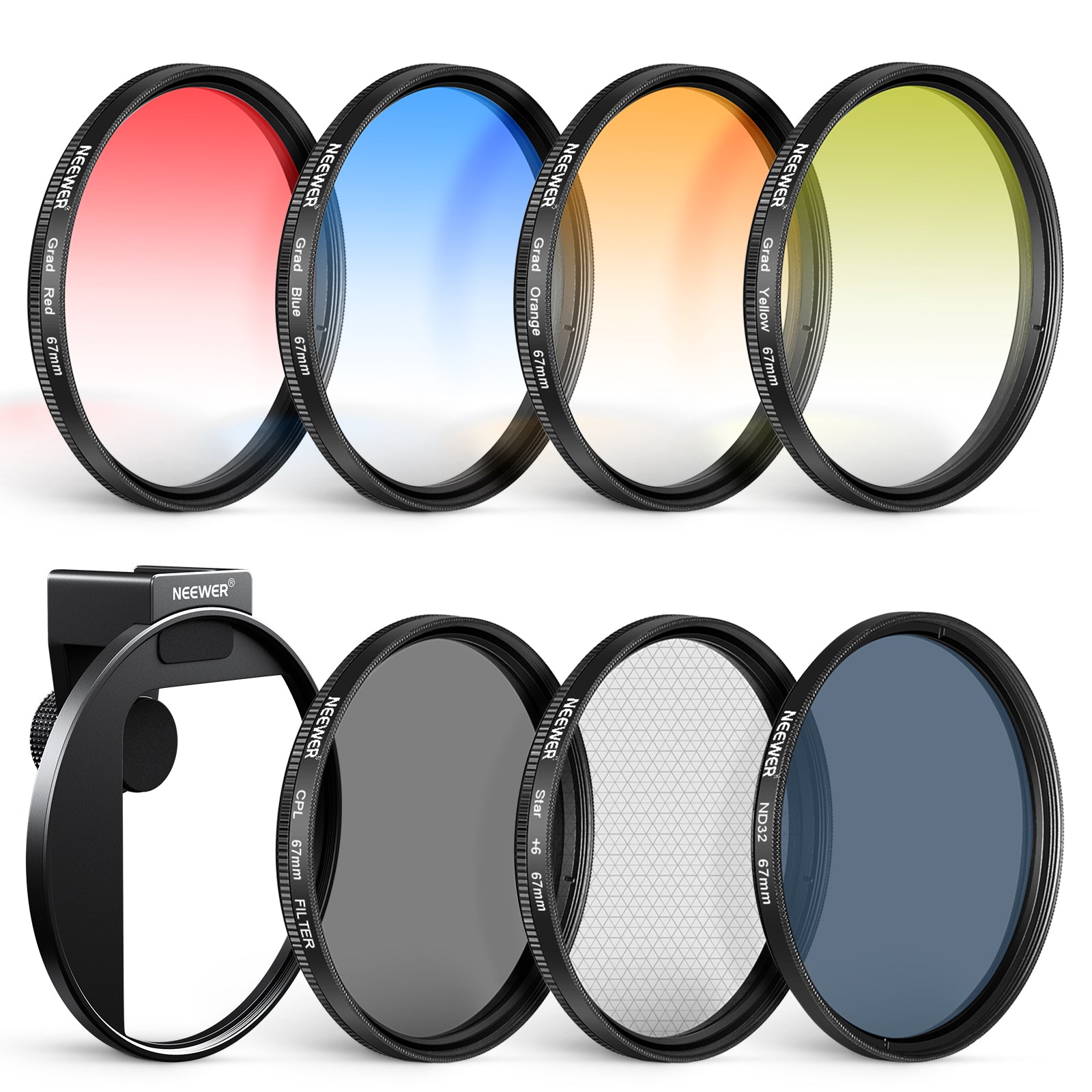 NEEWER Clip-On Phone Lens Filter Kit - 3-in-1 Universal Smartphone Camera Lens Set for iPhone & Android - Perfect for Portrait, Macro & Wide-Angle Photography (Ideal for Travel, Vlogging & Instagram Content Creation)