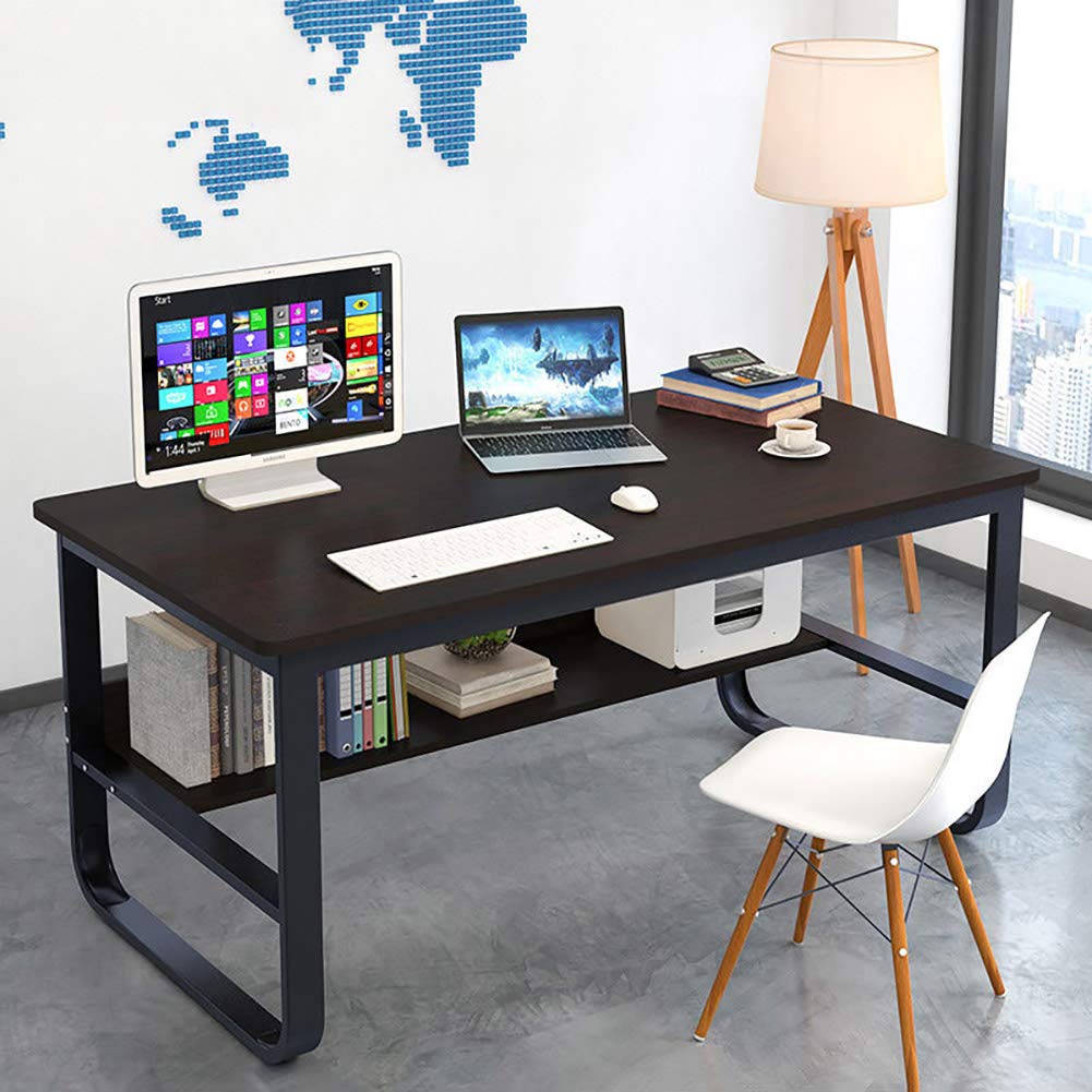 TOPYL Modern Computer Desk with Extra Strong Legs, Sturdy Heavy Duty Writing Desk for Small Spaces, Laptop Desk for Home Office and Study Room