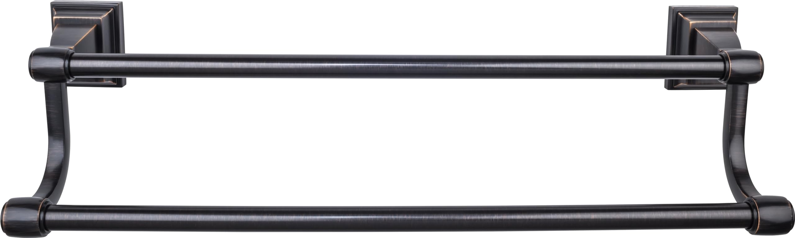 Top Knobs STK7-BB Stratton Double Towel Rod in Bronze - Premium Bathroom Hardware for Modern Homes | Perfect for Master Baths & Guest Bathrooms