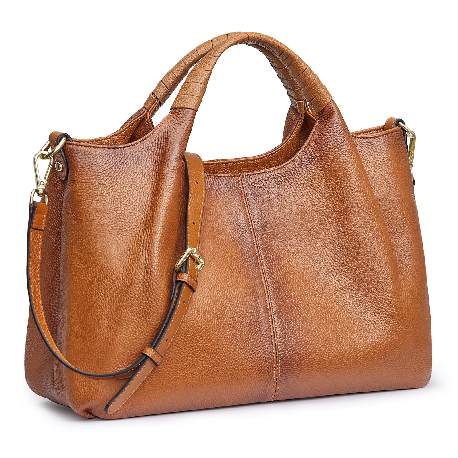 Kattee Genuine Leather Crossbody Bags for Women - Soft Top Handle Satchel Tote Shoulder Purse - Medium Size Handbag for Work, Travel & Everyday Use