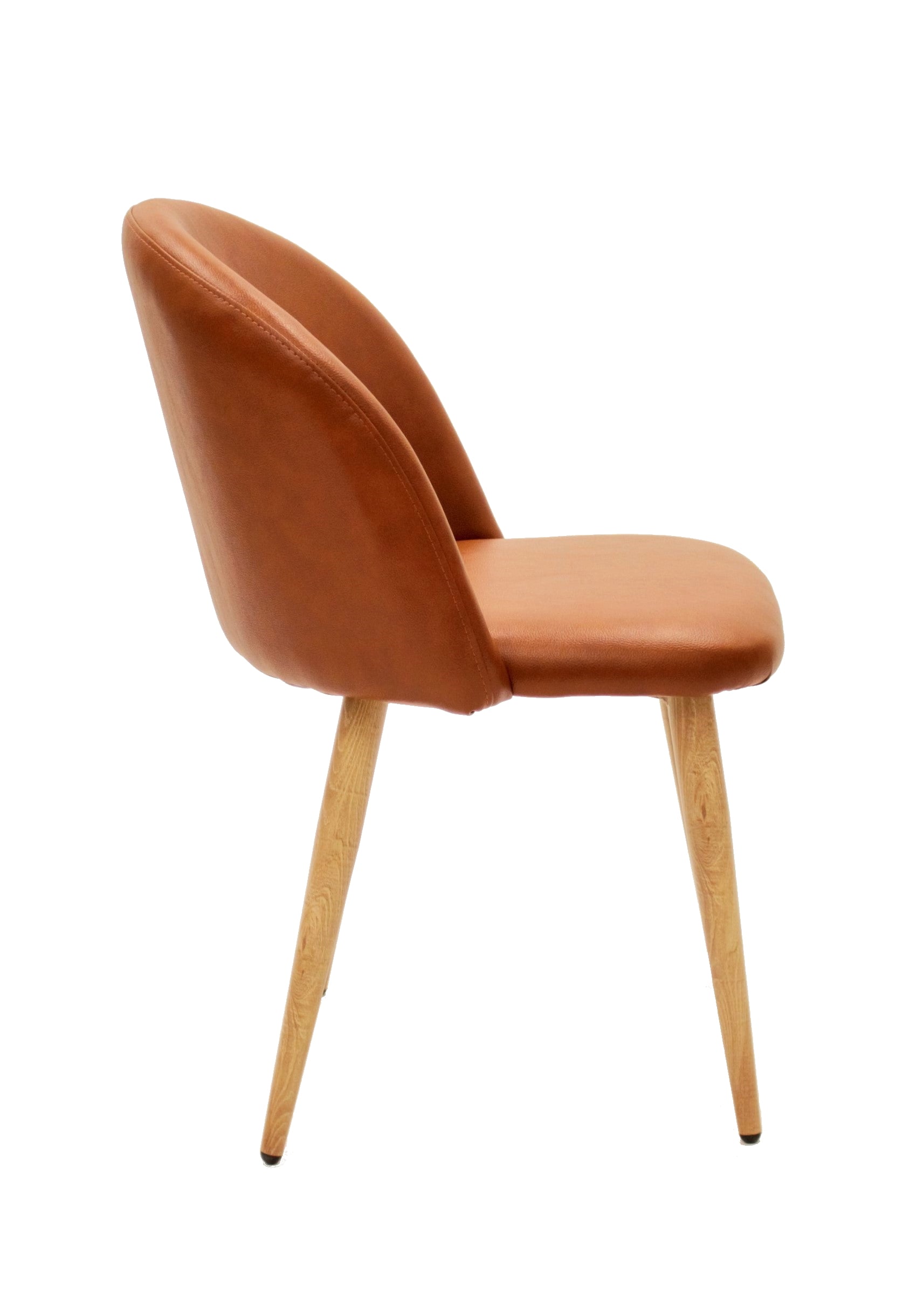 Luxury Cognac Crescent Chair - Modern Accent Seating for Living Room, Bedroom & Office - Comfortable & Stylish Leather Lounge Chair