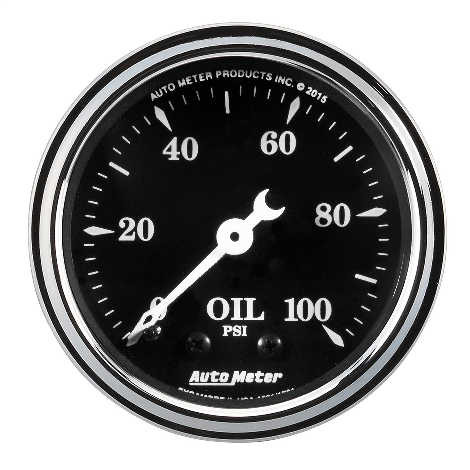 Auto Meter 1721 Old TYME Black Mechanical Oil Pressure Gauge - 2 1/16