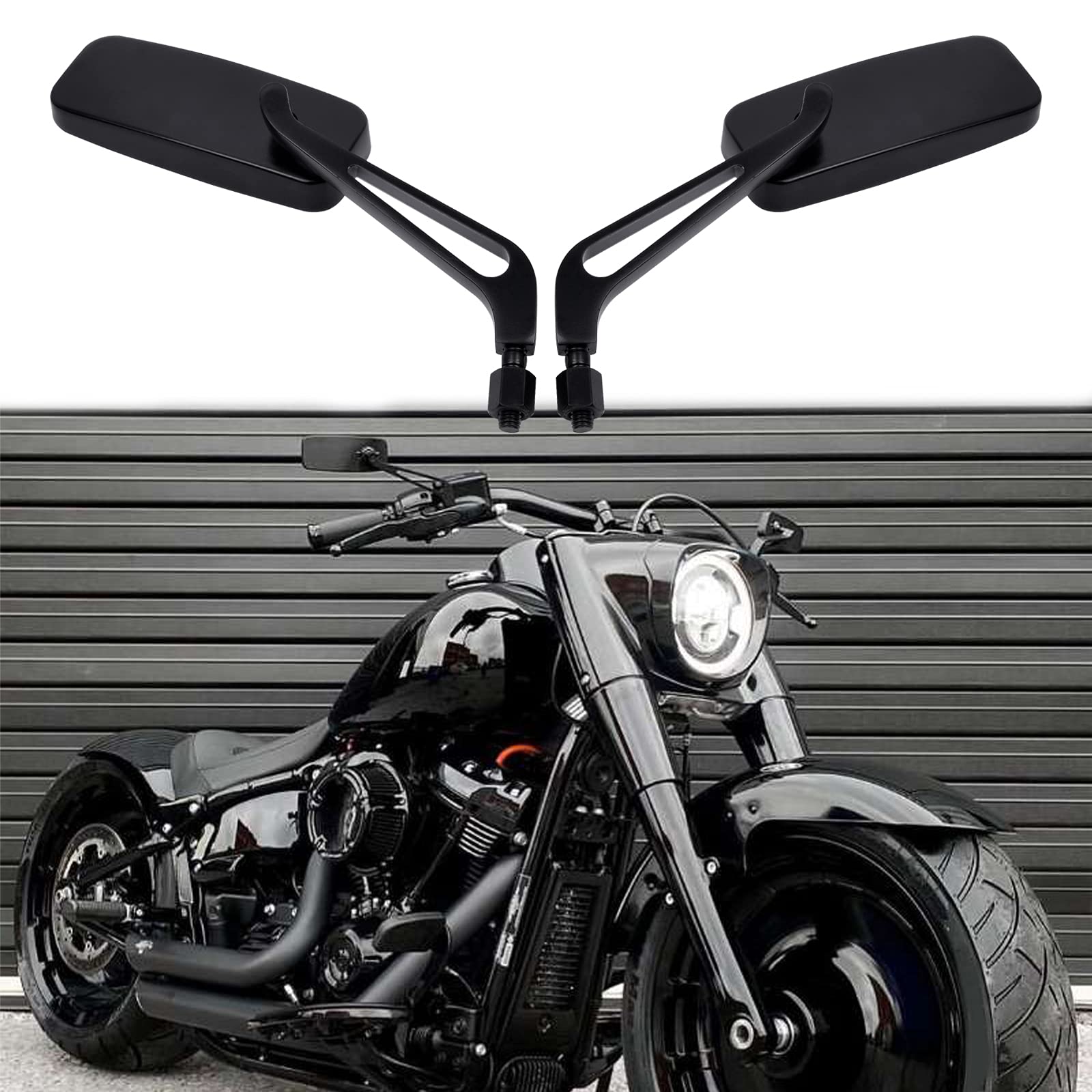 Black Motorcycle Side View Mirrors for Harley Davidson Sportster 883 & 1200 | Street Glide Compatible | Enhanced Safety & Style for Cruiser Riders
