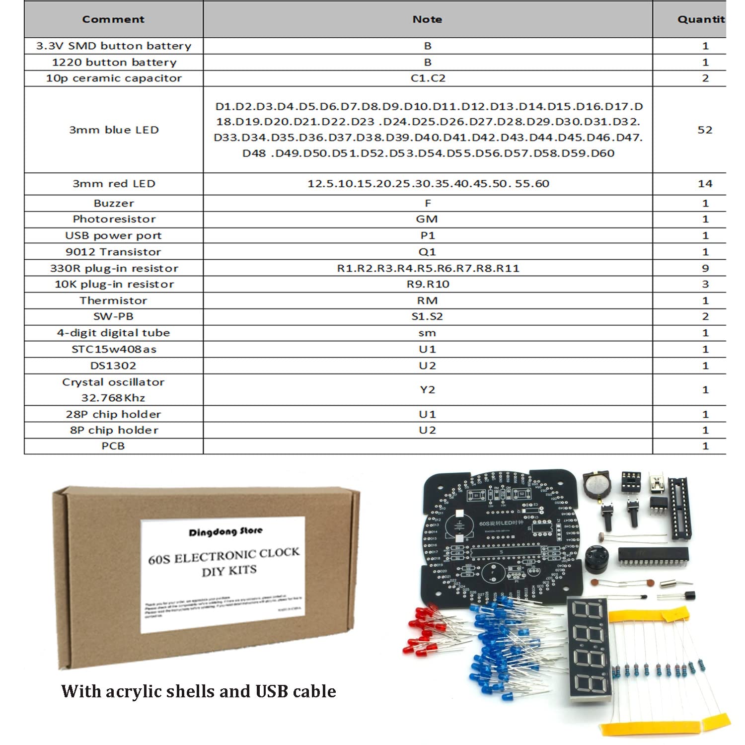DIY Electronic Clock Kit for Soldering Practice - Digital Timer & Alarm Clock for Beginners | STEM Learning, Home School Projects & Gift for Electronics Enthusiasts