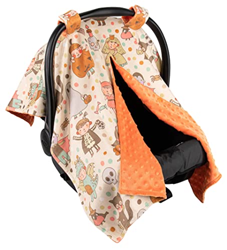 Top Tots Deluxe Minky Baby Car Seat Cover - Soft Orange 40
