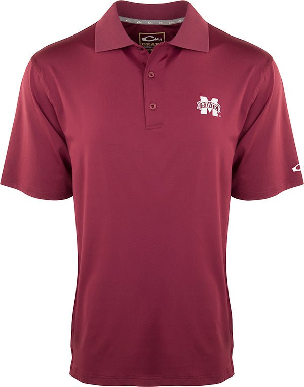 Mississippi State Bulldogs Performance Stretch Polo Shirt - Moisture Wicking, Breathable & Comfortable for Men - Perfect for Game Day, Tailgating & Casual Wear