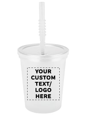 Clear, straw & lid