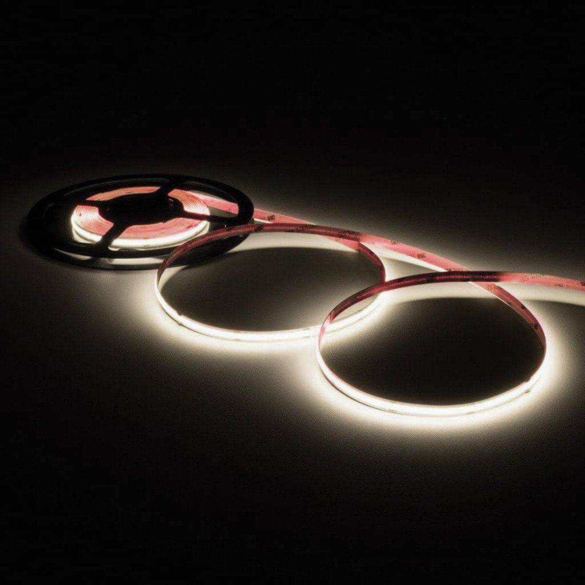 24V COB LED Strip Light 16.4ft/5m - Ultra Bright, Dotless Design, Adjustable White Tones (3000K-6000K) - Perfect for Home Decoration, Under Cabinet Lighting, and Commercial Display