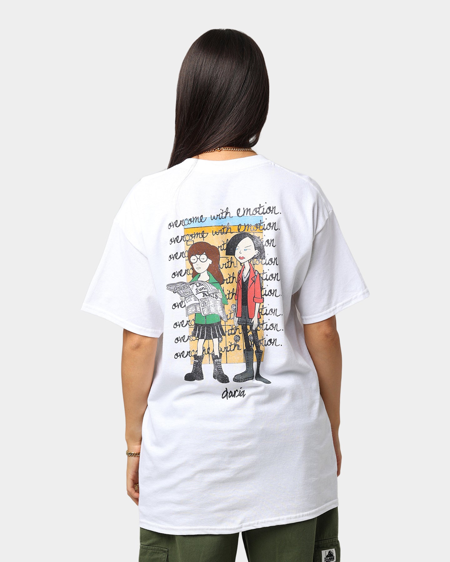 American Thrift X Daria Girls' White Graphic T-Shirt - Casual Cotton Tee for Everyday Wear & Street Style Outfits