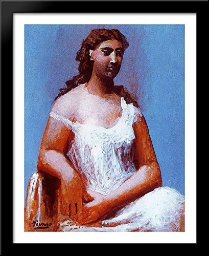 Pablo Picasso Seated Woman 28x34 Large Black Wood Framed Art Print - Modern Wall Decor for Living Room, Office & Gallery Display
