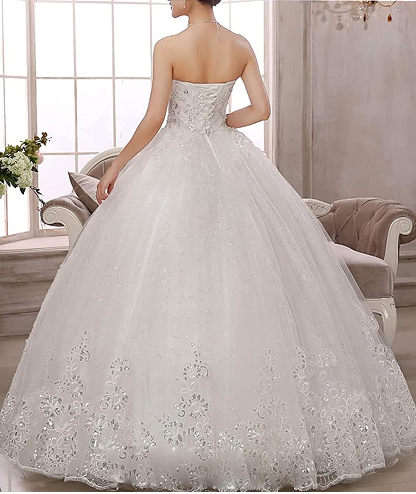 LY Dress Elegant Princess Wedding Gowns for Bride - Perfect for Church Ceremonies, Beach Weddings & Romantic Vow Renewals