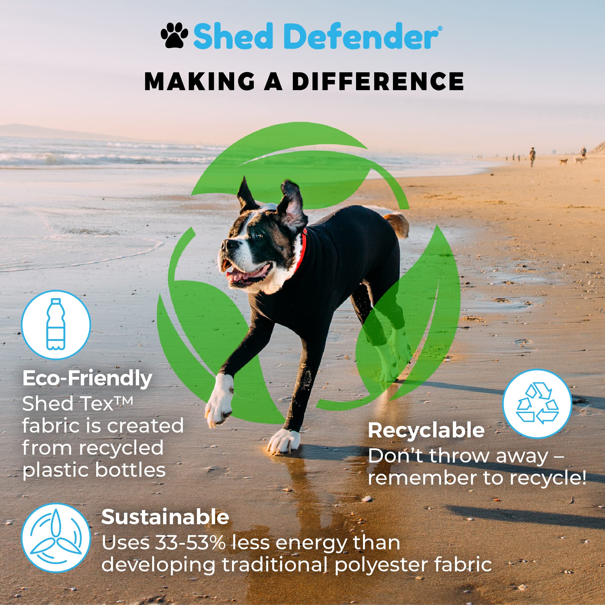 **Shed Defender Original Dog Onesie - Anti-Shedding Dog Shirt, Post-Surgery Recovery Suit & Anxiety Calming Vest | Vet Approved, USA Designed | Seen on Shark Tank | Perfect for Hot Spot & Allergy Relief, Post-Op Care & Stress Reduction**