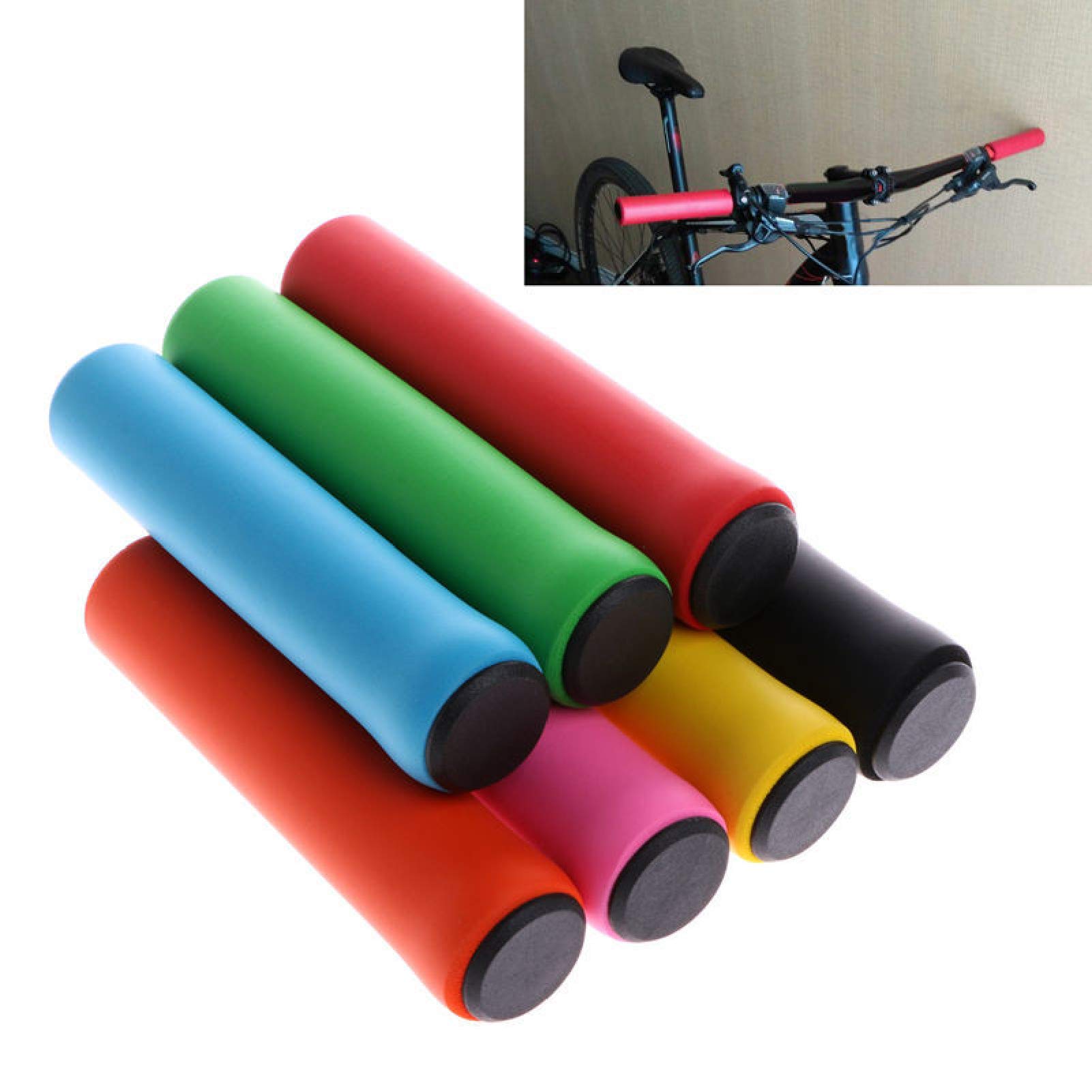 Non-Slip Silicone Bike Handlebar Grips - Comfortable Mountain/BMX/Cruiser Bicycle Hand Grips for Scooters, Tricycles & Wheelchairs | Durable & Shock-Absorbing for Urban Commuting, Trail Riding & Daily Cycling (Pink)