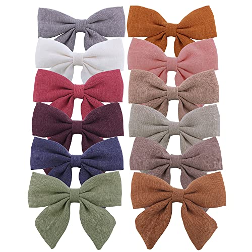 Linen 3.2'' Sailor Bow
