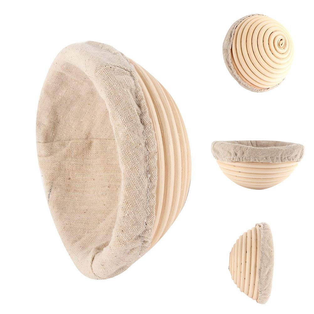 Professional Round Bread Proofing Basket for Artisan Sourdough - Handcrafted Rattan Dough Rising Basket for Perfect Round Crispy Crust Bread (Boules & Loaves) - Ideal for Home Bakers & Professional Bakeries | Great for Sourdough, French Bread & Rustic Baking