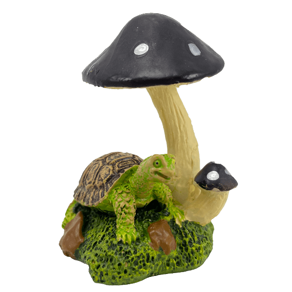 Premium Fish Tank Decor - Mushroom & Turtle Betta Ornament for Aquarium | Enhances Underwater Scenery & Provides Hiding Spots for Fish