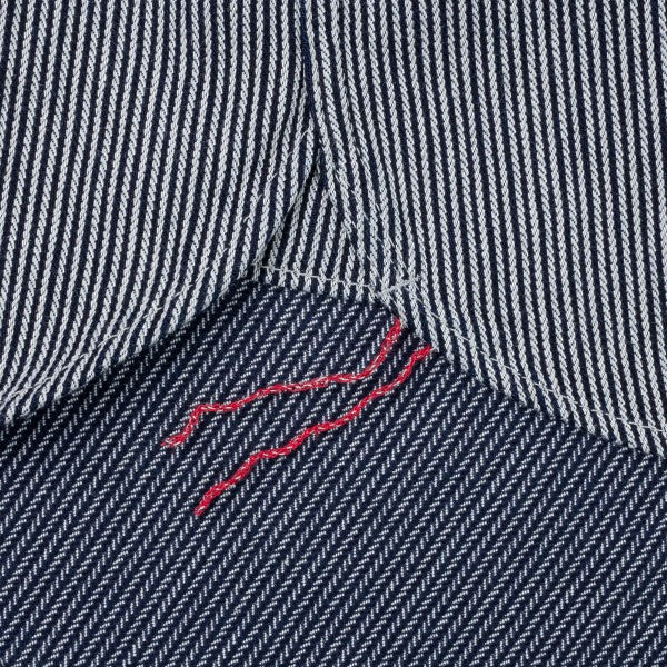 Iron Heart IHSH 366 IND 8oz Herringbone Hickory Stripe Work Shirt - Indigo Denim - Durable & Stylish for Workwear & Casual Outfits
