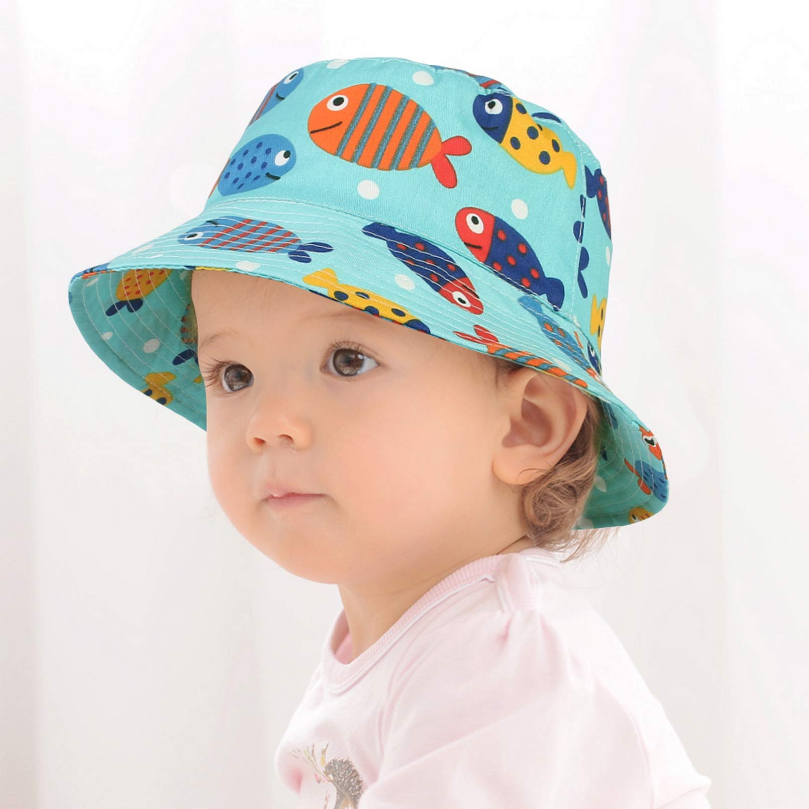Baby Sun Hat for Boys & Girls - UPF 50+ Wide Brim Bucket Hat for Toddlers & Kids - Summer Sun Protection Outdoor Beach, Park & Playtime