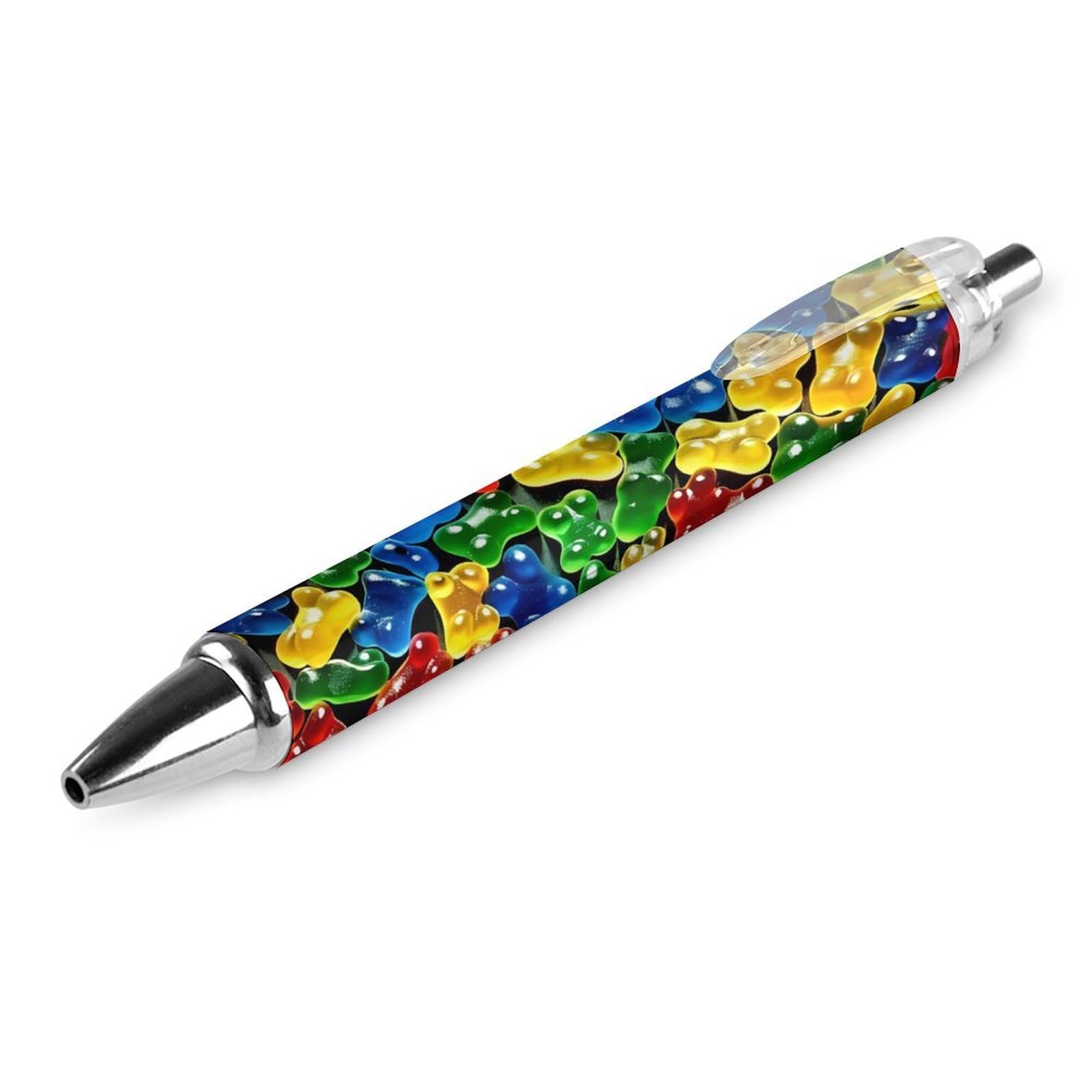 Retractable Ballpoint Pen with Blue Ink - Fun Gummy Bear Design, Smooth Writing for Office, School & Gifts (1 Pack) | Perfect for Men, Women, Students & Professionals