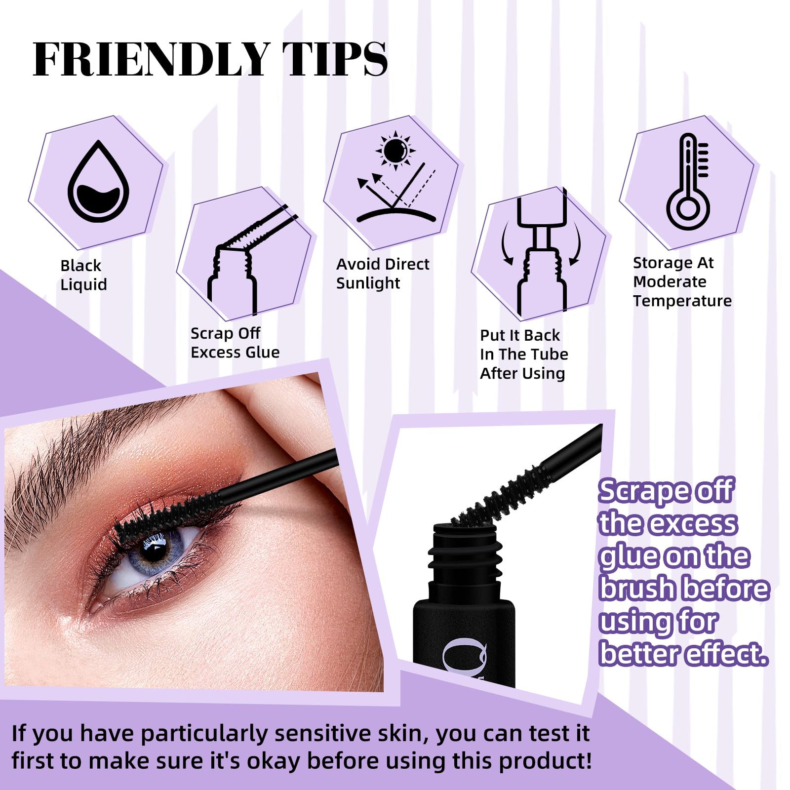 B&Qaugen Lash Cluster Glue with Precise Brush Tip - Strong Hold Waterproof Eyelash Adhesive (5ML, Black) for Professional Salon & DIY Lash Extensions at Home