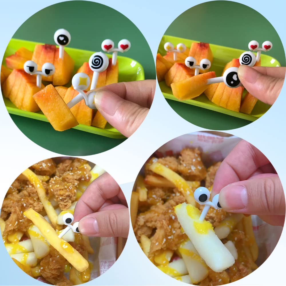 20-Piece Bento Box Fruit Picks Set - Cute Animal Eye Toothpicks for Kids Lunchbox, Sandwiches, Fruit, Melon Balls - Fun Food Decorations for School Lunches, Parties & Picnics